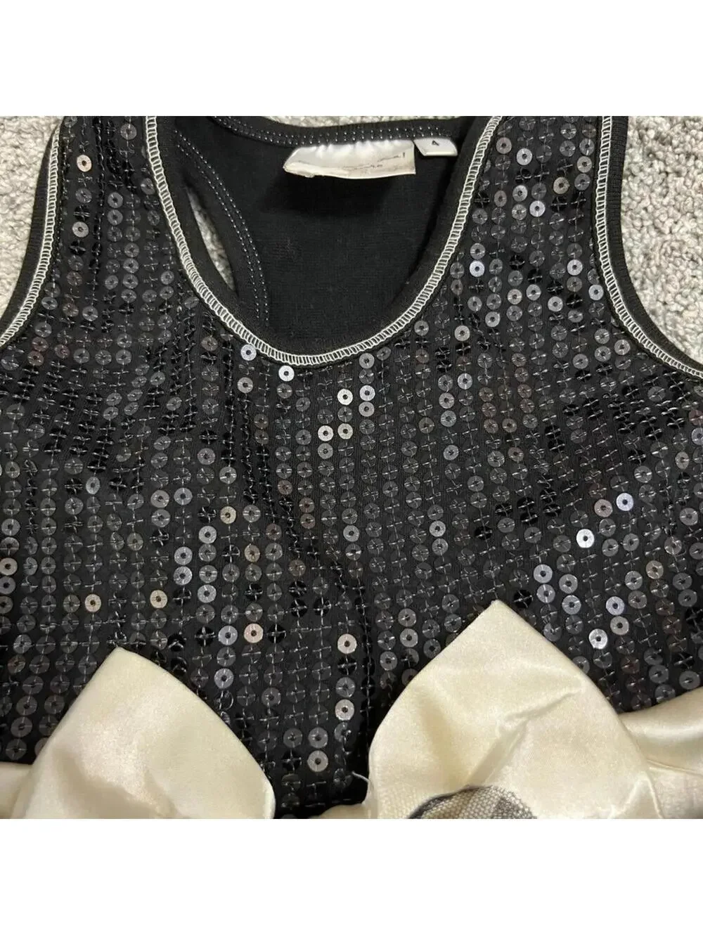 Ohh! La, La! Couture Toddler Girls Black Sequins Tulle Dress size 4